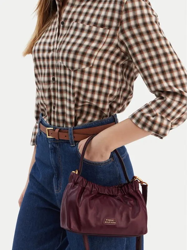 Tommy Hilfiger Tommy Hilfiger Torbica Soft Leather Mini Crossover AW0AW18306 Tamnocrvena