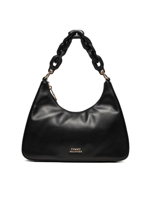 Tommy Hilfiger Tommy Hilfiger Torbica Soft Leather Shoulder Bag AW0AW16293 Crna