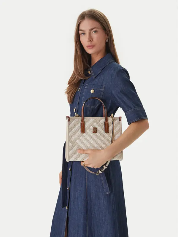 Tommy Hilfiger Tommy Hilfiger Torbica Th City Mini Tote AW0AW18393 Bež