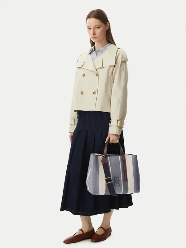 Tommy Hilfiger Tommy Hilfiger Torbica Th City Satchel Jacquard AW0AW18733 Plava