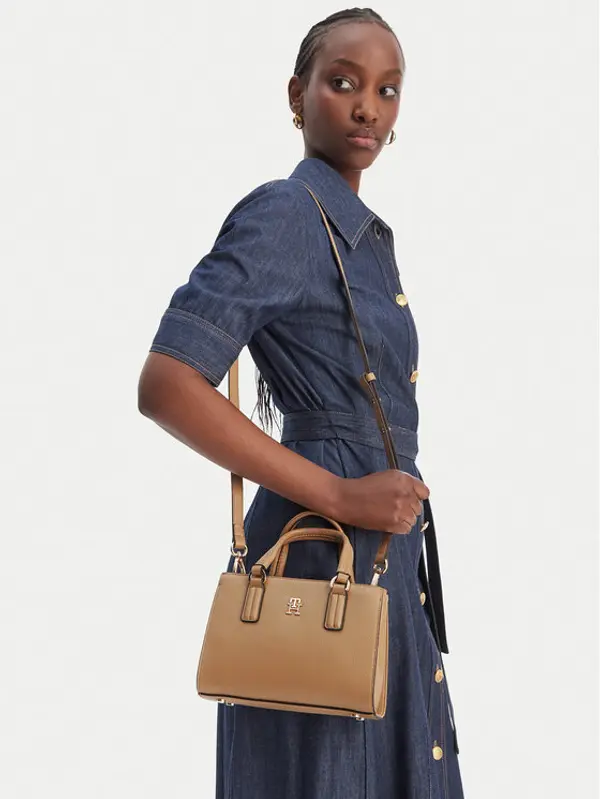 Tommy Hilfiger Tommy Hilfiger Torbica Th Daily Mini Tote AW0AW18379 Smeđa