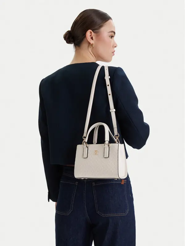 Tommy Hilfiger Tommy Hilfiger Torbica Th Daily Mini Tote Mono AW0AW18416 Bijela