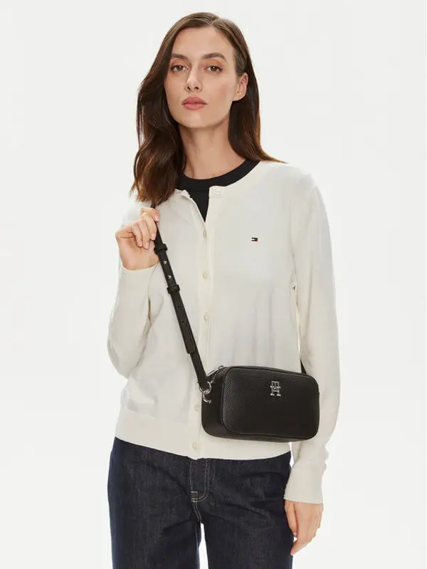 Tommy Hilfiger Tommy Hilfiger Torbica Th Emblem Camera Bag AW0AW15179 Crna