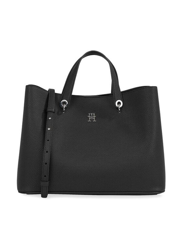 Tommy Hilfiger Tommy Hilfiger Torbica Th Emblem Satchel AW0AW15177 Crna