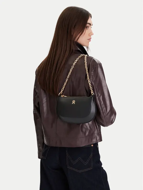 Tommy Hilfiger Tommy Hilfiger Torbica Th Glam Mini Chain Crossover AW0AW18142 Crna