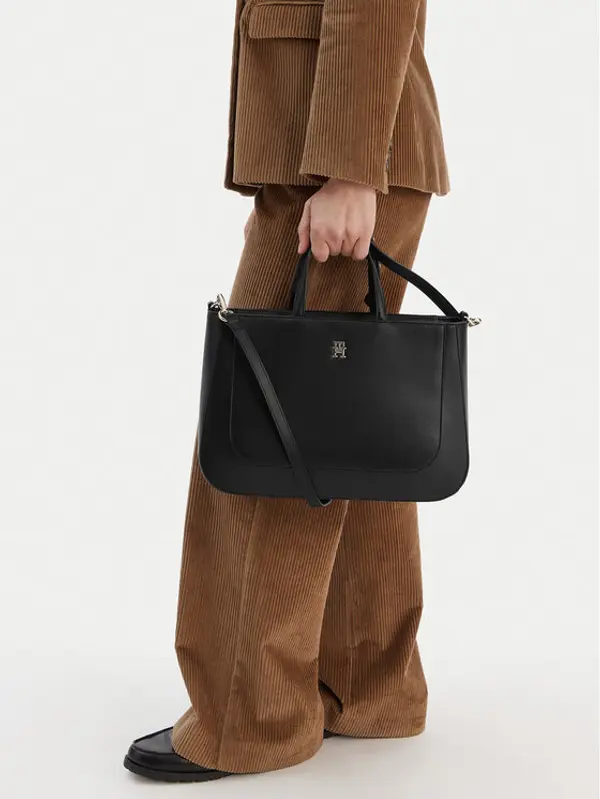 Tommy Hilfiger Tommy Hilfiger Torbica Th Glam Satchel AW0AW18145 Crna
