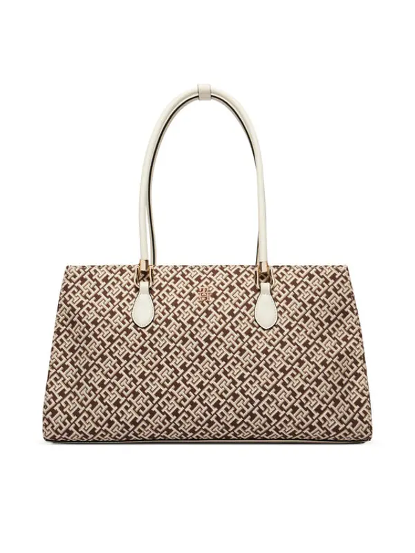 Tommy Hilfiger Tommy Hilfiger Torbica Th Grace Satchel Jacquard AW0AW18754 Smeđa