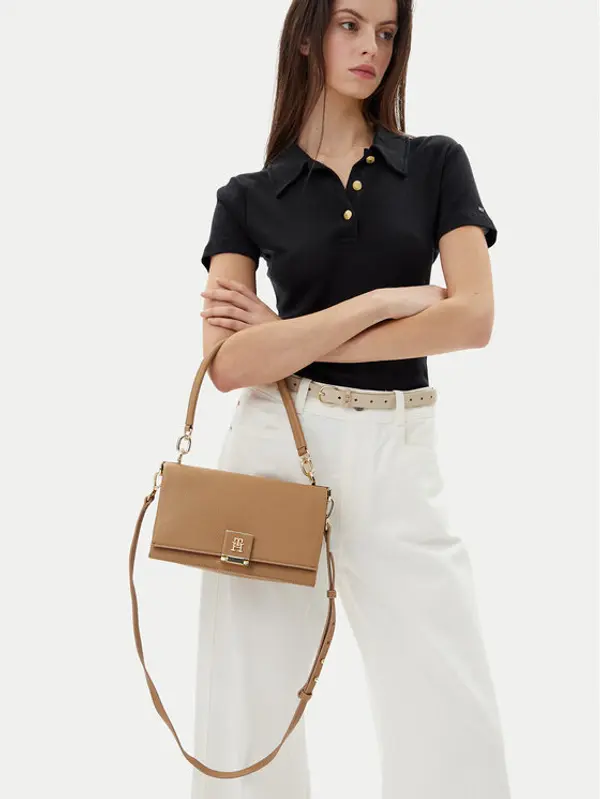 Tommy Hilfiger Tommy Hilfiger Torbica Th Her Med Crossover AW0AW17216 Smeđa