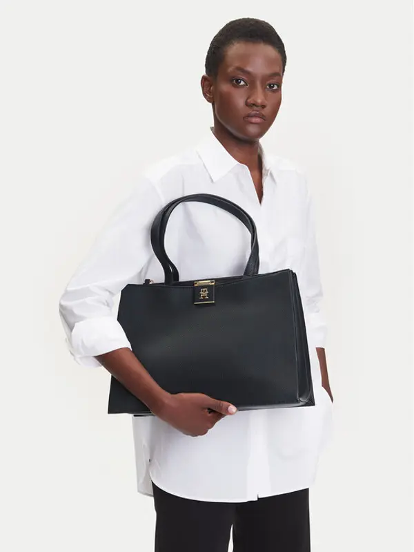 Tommy Hilfiger Tommy Hilfiger Torbica Th Her Tote AW0AW17191 Crna
