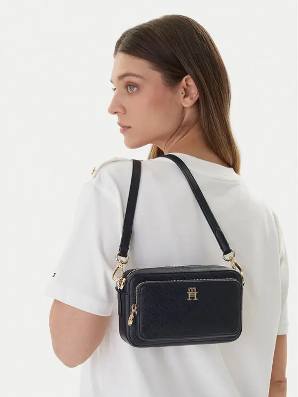 Tommy Hilfiger Tommy Hilfiger Torbica Th Icon Camera Bag Mono AW0AW18121 Tamnoplava