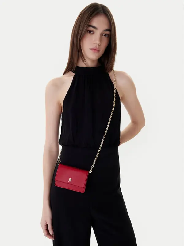 Tommy Hilfiger Tommy Hilfiger Torbica Th Icon Card Holder W/Chain AW0AW18248 Crvena