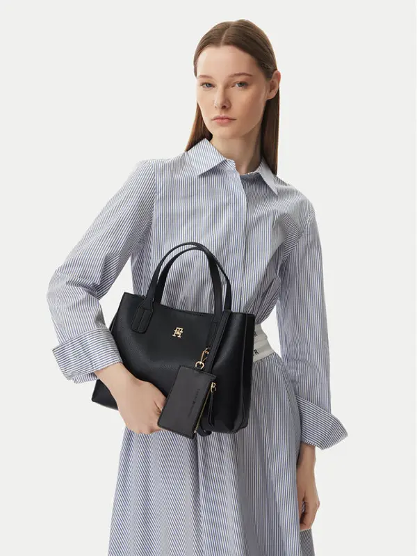 Tommy Hilfiger Tommy Hilfiger Torbica Th Icon Mini Satchel AW0AW18722 Crna