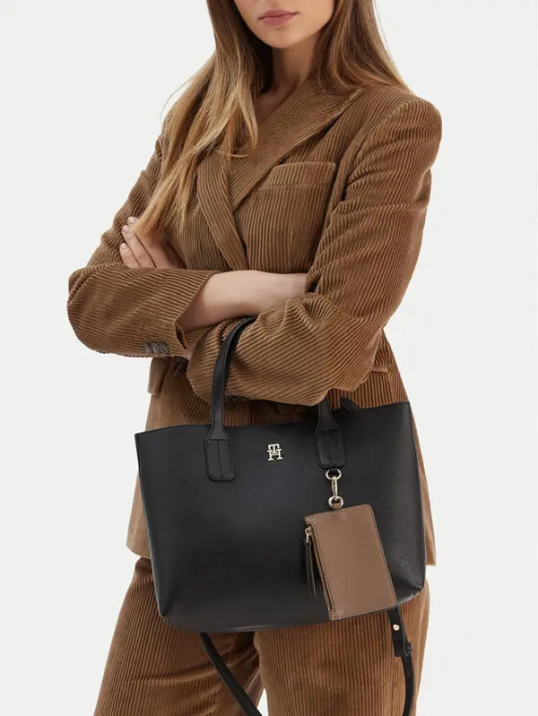 Tommy Hilfiger Tommy Hilfiger Torbica Th Icon Mini Tote AW0AW18233 Crna