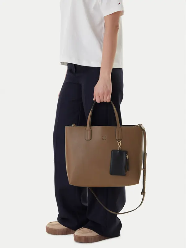 Tommy Hilfiger Tommy Hilfiger Torbica Th Icon Satchel AW0AW18122 Smeđa