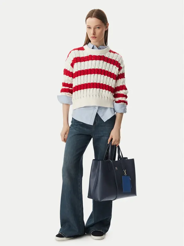 Tommy Hilfiger Tommy Hilfiger Torbica Th Icon Satchel AW0AW18723 Tamnoplava