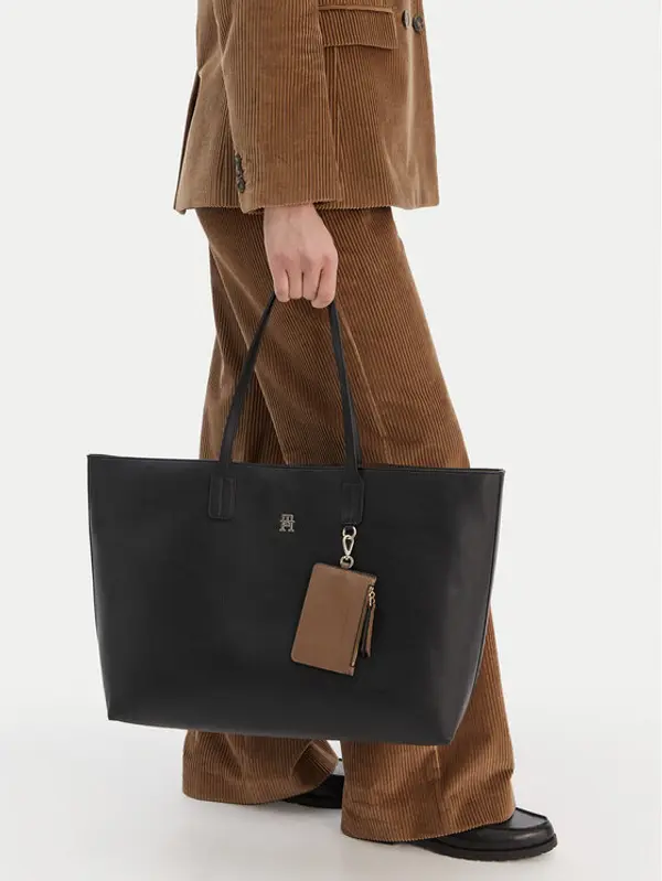 Tommy Hilfiger Tommy Hilfiger Torbica Th Icon Tote AW0AW18173 Crna