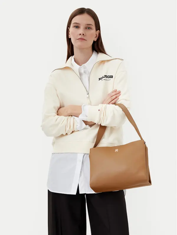 Tommy Hilfiger Tommy Hilfiger Torbica Th Legacy Med Satchel AW0AW17173 Smeđa