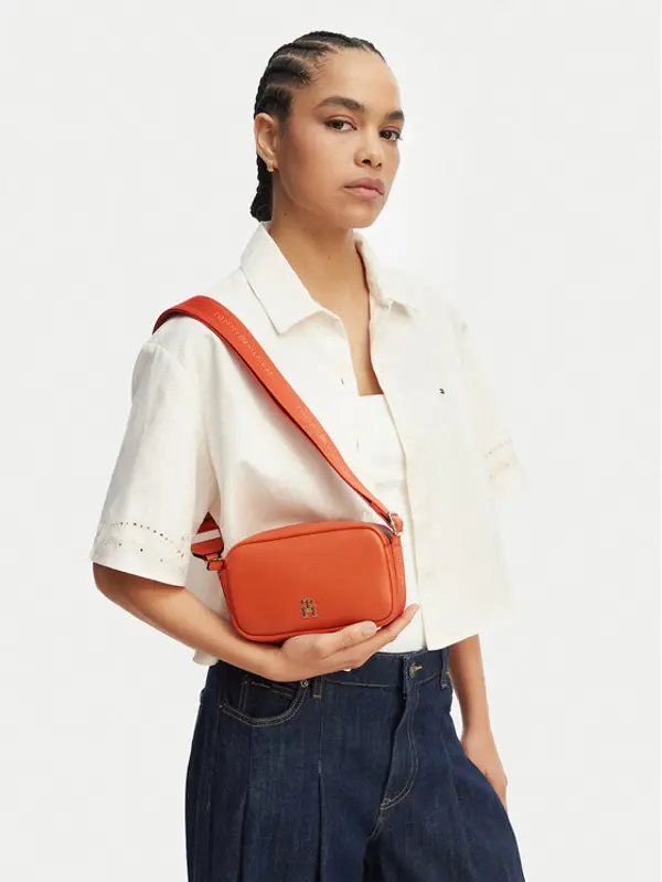 Tommy Hilfiger Tommy Hilfiger Torbica Th Logotape Camera Bag AW0AW18741 Narančasta