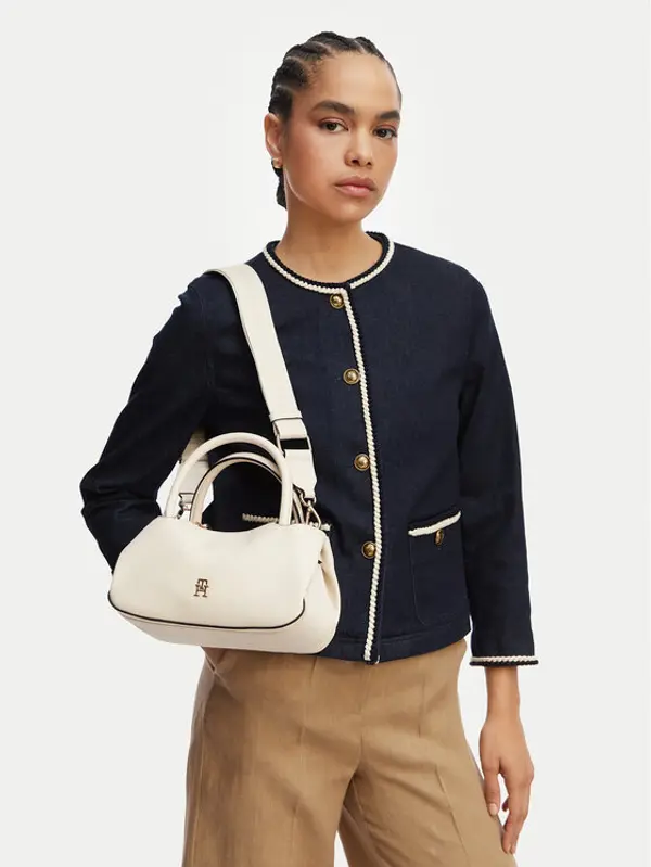 Tommy Hilfiger Tommy Hilfiger Torbica Th Logotape Mini Satchel AW0AW18743 Bijela