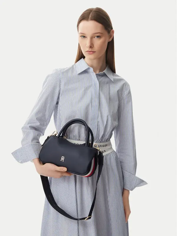 Tommy Hilfiger Tommy Hilfiger Torbica Th Logotape Mini Satchel AW0AW18743 Tamnoplava