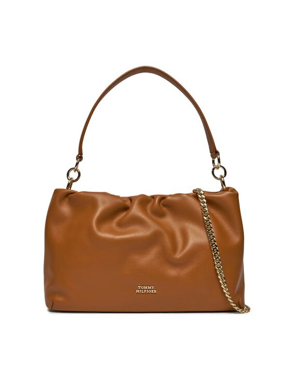 Tommy Hilfiger Tommy Hilfiger Torbica Th Luxe Soft Leather Shoulder AW0AW16203 Smeđa