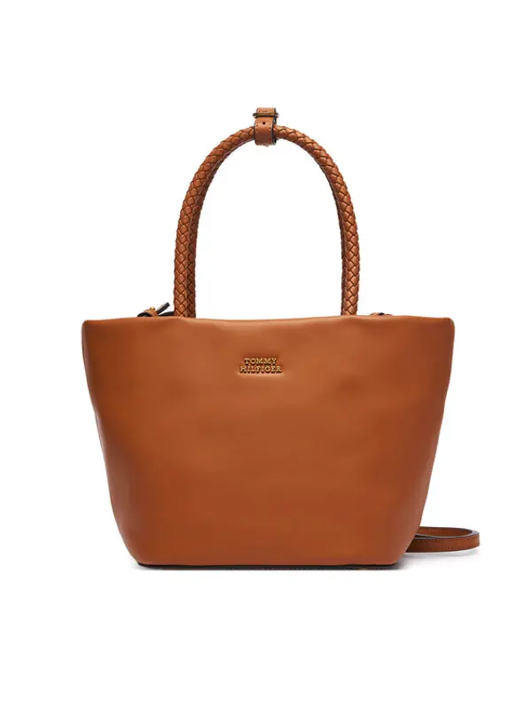 Tommy Hilfiger Tommy Hilfiger Torbica Th Marina Bucket Leather AW0AW18739 Smeđa