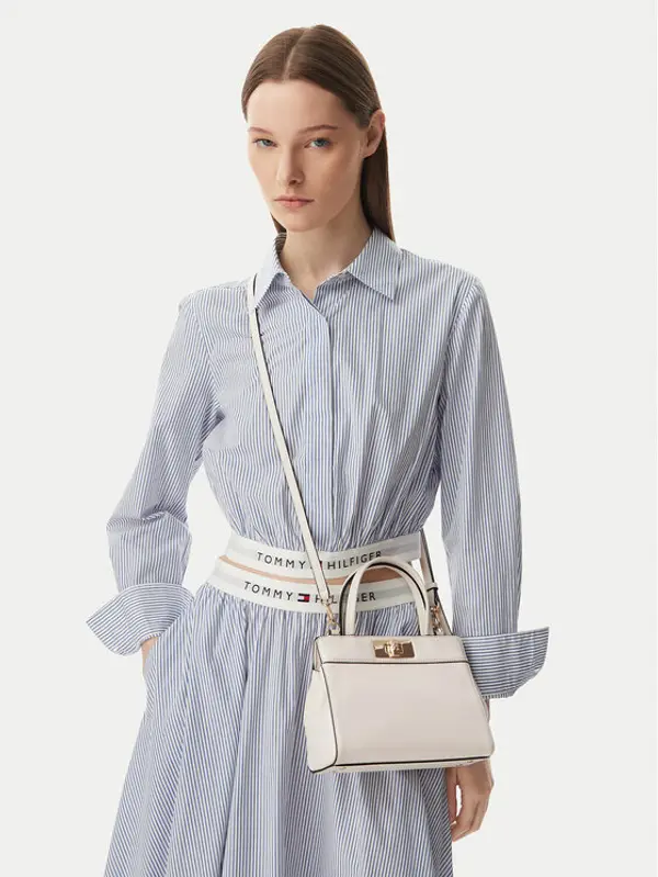 Tommy Hilfiger Tommy Hilfiger Torbica Th Modern Mini Satchel AW0AW18726 Krem