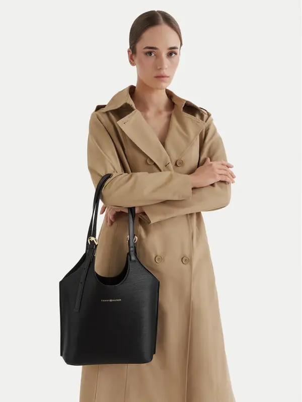 Tommy Hilfiger Tommy Hilfiger Torbica Th Modern Mini Tote AW0AW18617 Crna