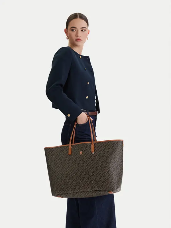 Tommy Hilfiger Tommy Hilfiger Torbica Th Monoplay Maxi Tote Le AW0AW18850 Crna