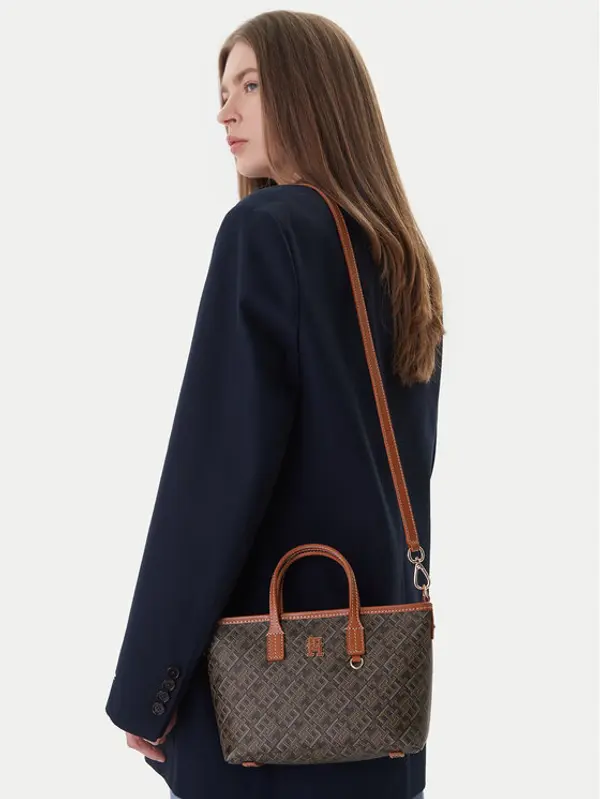 Tommy Hilfiger Tommy Hilfiger Torbica Th Monoplay Mini Tote Le AW0AW18848 Crna