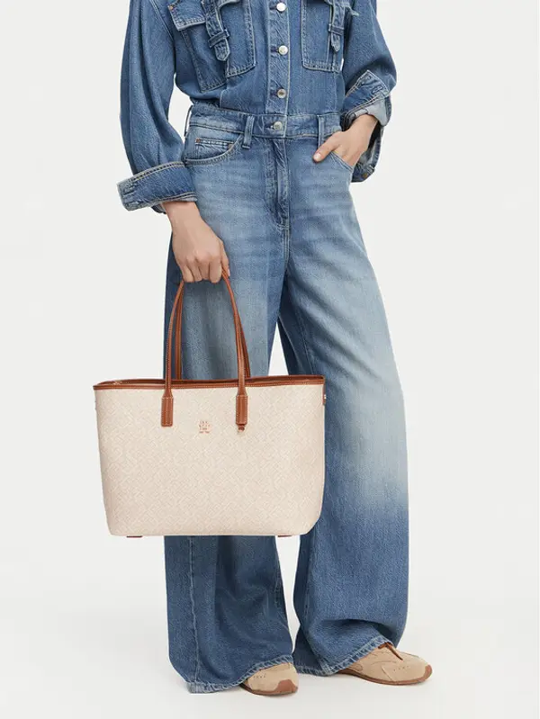 Tommy Hilfiger Tommy Hilfiger Torbica Th Monoplay Tote Le AW0AW17416 Bež
