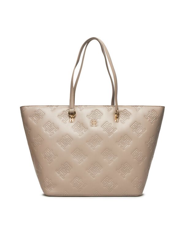 Tommy Hilfiger Tommy Hilfiger Torbica Th Refined Tote Mono AW0AW15726 Bež