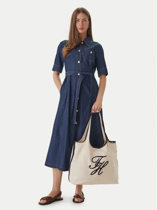 Tommy Hilfiger Tommy Hilfiger Torbica Th Summer Tote Canvas AW0AW18398 Bijela