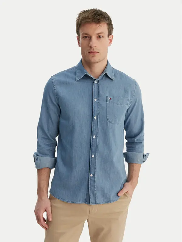 Tommy Hilfiger Tommy Hilfiger traper košulja MW0MW42431 Plava Regular Fit