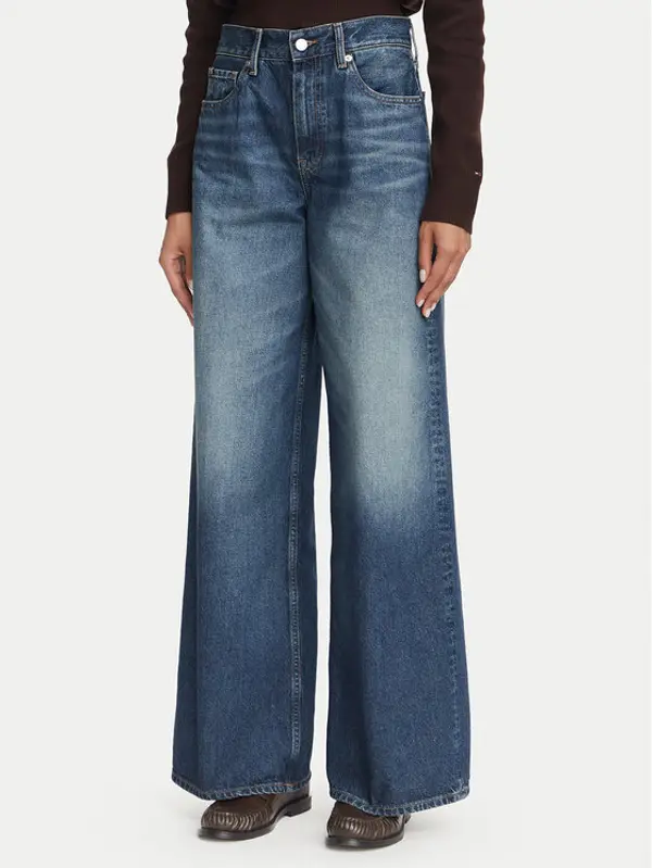 Tommy Hilfiger Tommy Hilfiger Traperice Indie WW0WW48567 Plava Wide Leg
