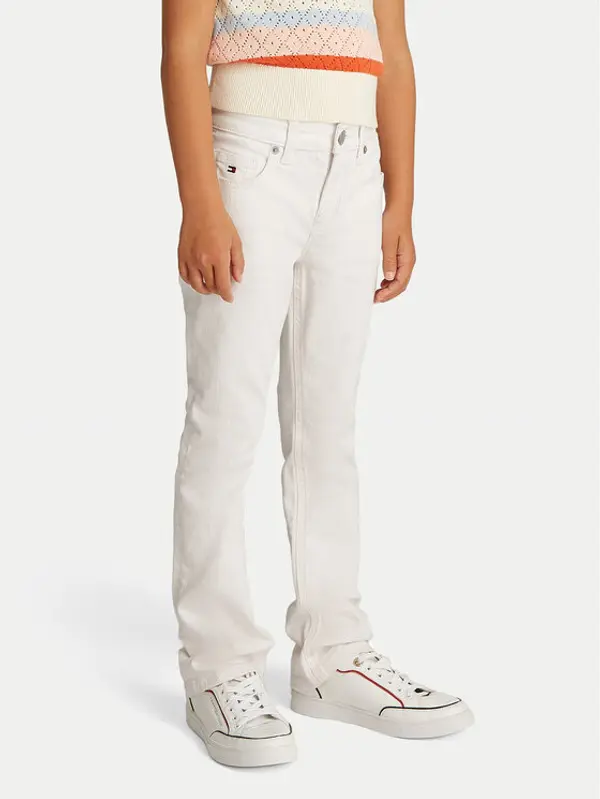 Tommy Hilfiger Tommy Hilfiger Traperice KG0KG08408 Bijela Flare Fit