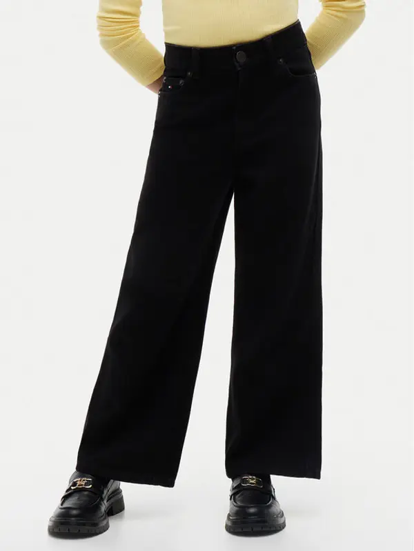 Tommy Hilfiger Tommy Hilfiger Traperice KG0KG09472 Crna Wide Leg