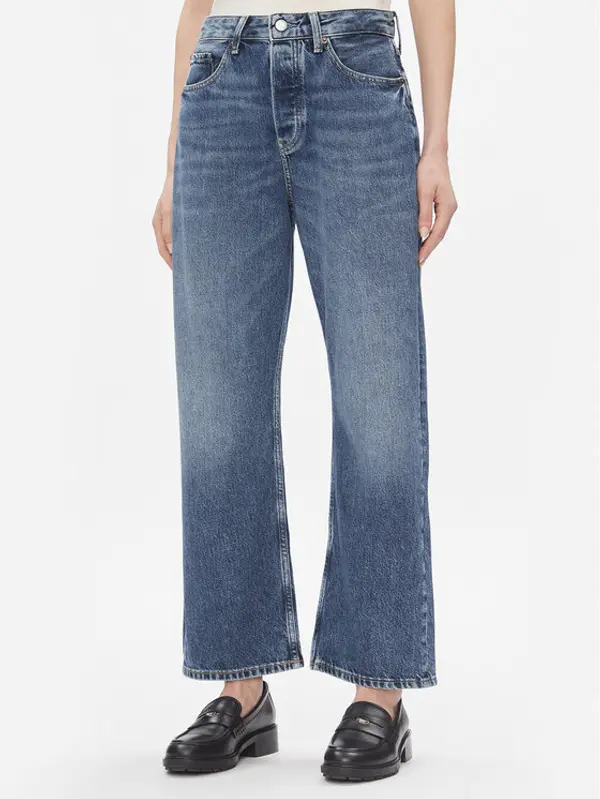 Tommy Hilfiger Tommy Hilfiger Traperice Loose Straight Rw Klo WW0WW40646 Plava Wide Leg
