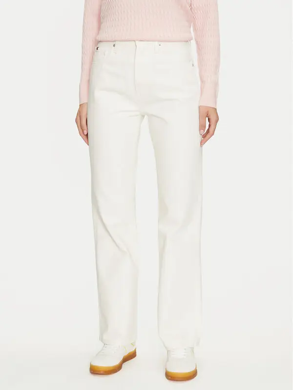 Tommy Hilfiger Tommy Hilfiger Traperice WW0WW42194 Écru Relaxed Fit