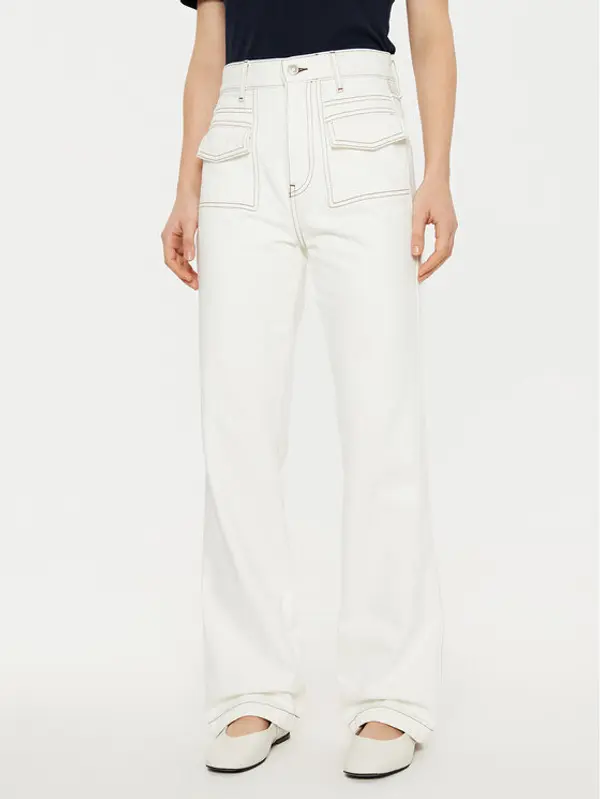 Tommy Hilfiger Tommy Hilfiger Traperice WW0WW43718 Écru Relaxed Fit