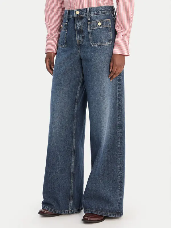 Tommy Hilfiger Tommy Hilfiger Traperice WW0WW49387 Plava Wide Leg