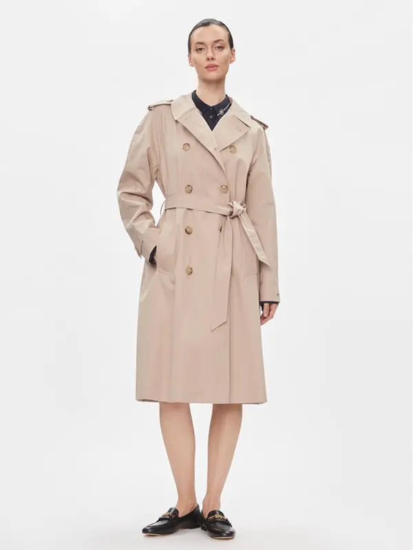 Tommy Hilfiger Tommy Hilfiger Trench Cotton Classic Trench WW0WW40482 Bež Regular Fit