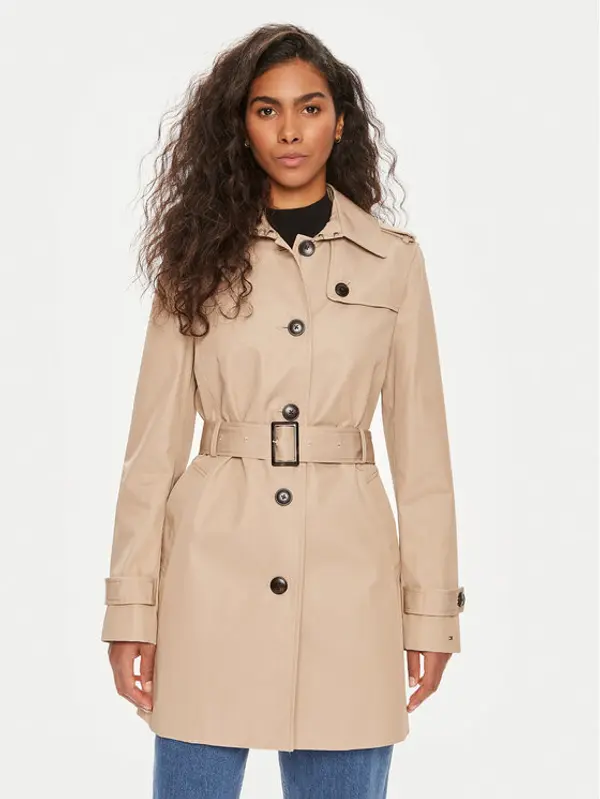 Tommy Hilfiger Tommy Hilfiger Trench Heritage Single WW0WW24966 Bež Regular Fit