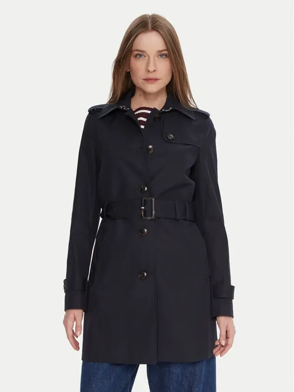 Tommy Hilfiger Tommy Hilfiger Trench Heritage Single WW0WW24966 Tamnoplava Regular Fit