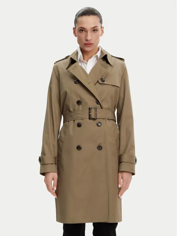 Tommy Hilfiger Tommy Hilfiger Trench WW0WW42133 Kaki Slim Fit