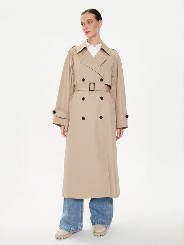 Tommy Hilfiger Tommy Hilfiger Trench WW0WW43336 Bež Oversize
