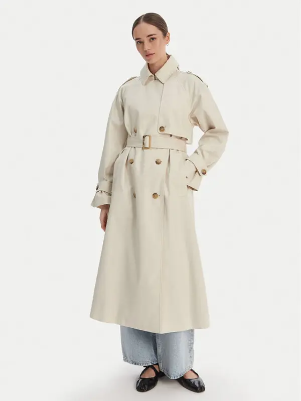 Tommy Hilfiger Tommy Hilfiger Trench WW0WW50627 Écru Oversize