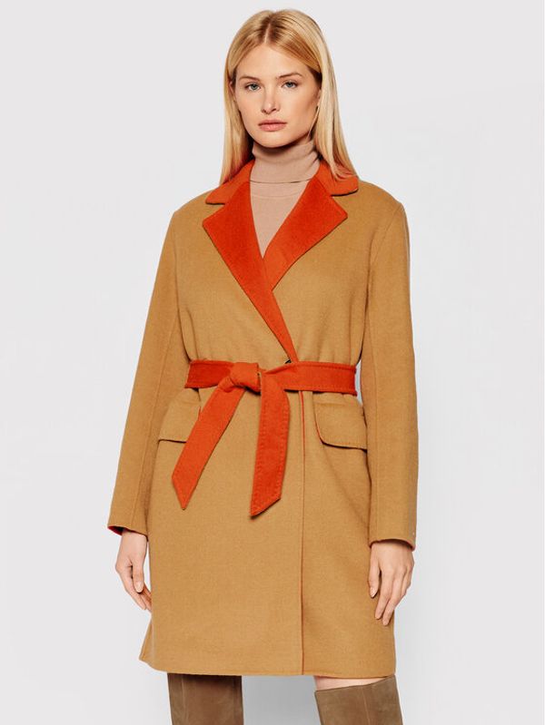 Tommy Hilfiger Tommy Hilfiger Vuneni kaput Blend WW0WW31032 Smeđa Regular Fit