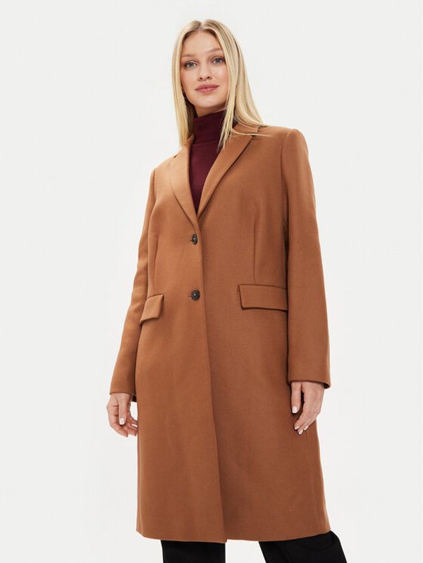 Tommy Hilfiger Tommy Hilfiger Vuneni kaput WW0WW39753 Smeđa Regular Fit