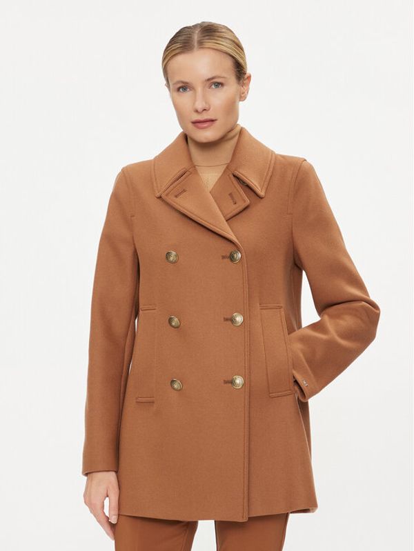 Tommy Hilfiger Tommy Hilfiger Vuneni kaput WW0WW39755 Smeđa Regular Fit